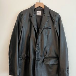 ZARA Faux Leather Blazer